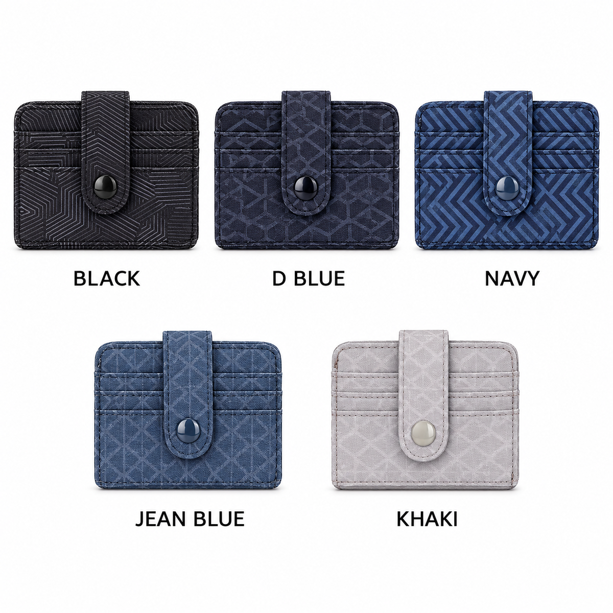 Geometric Snap Card Holder Wallet 91012