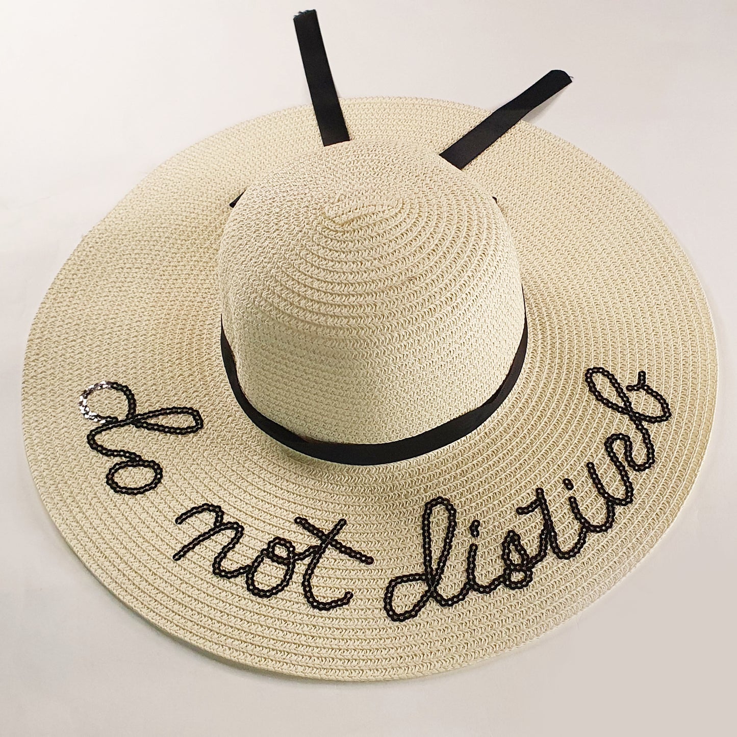 Wide Straw Beach Hat - Do Not Disturb