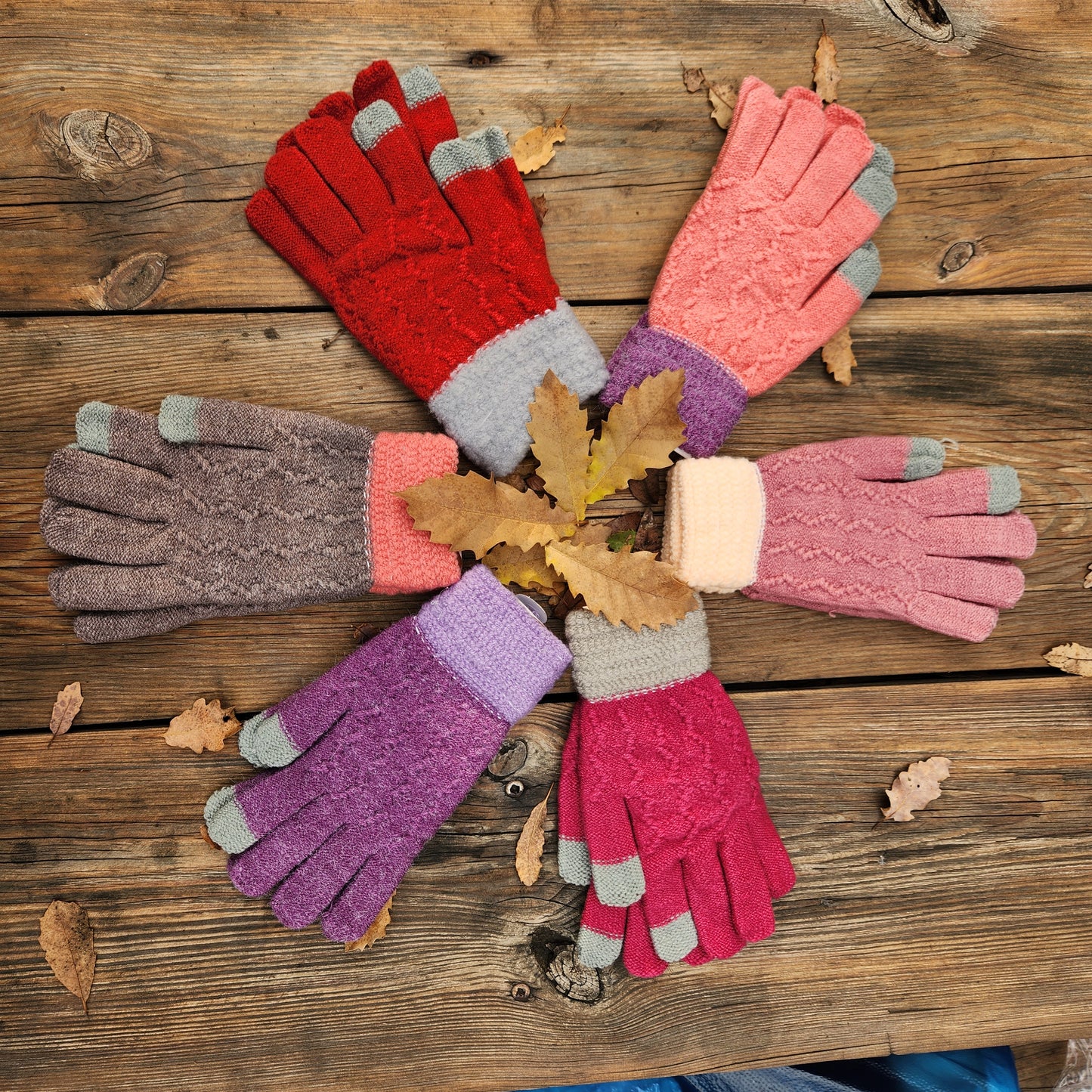 Colorful Knit / Touch Gloves