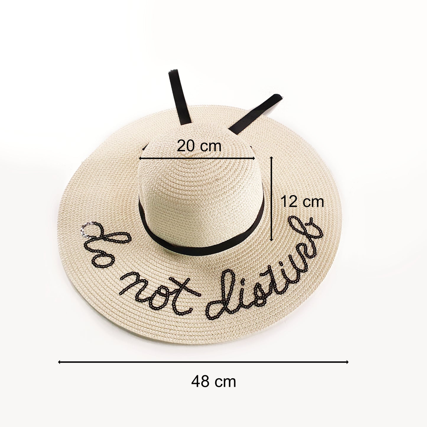 Wide Straw Beach Hat - Do Not Disturb