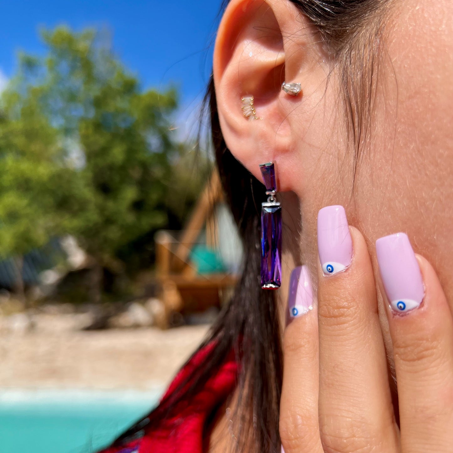 Long Baguette Earrings